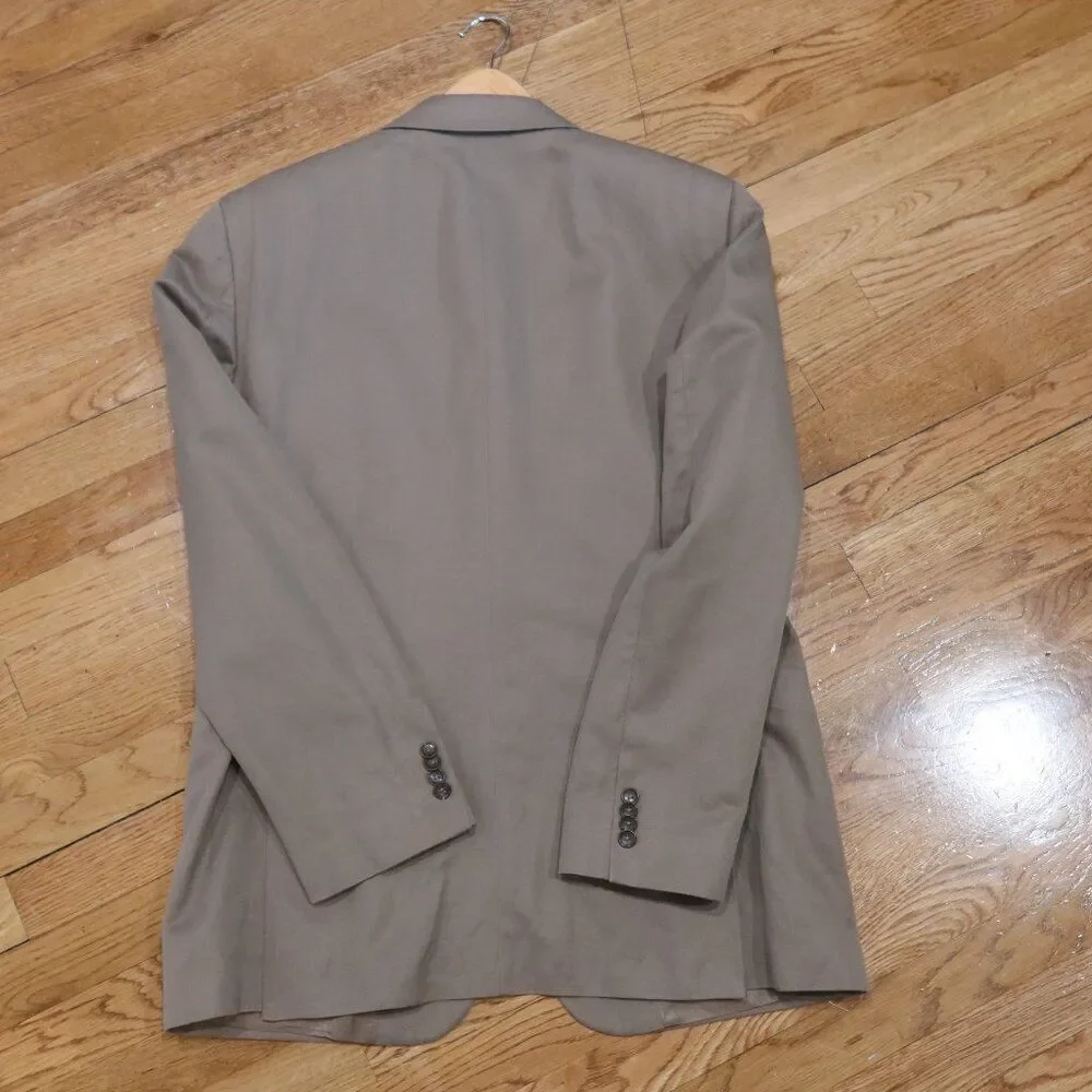 Banana Republic Men 42R Blazer Jacket Linen Tan Khaki Wedding formal office even